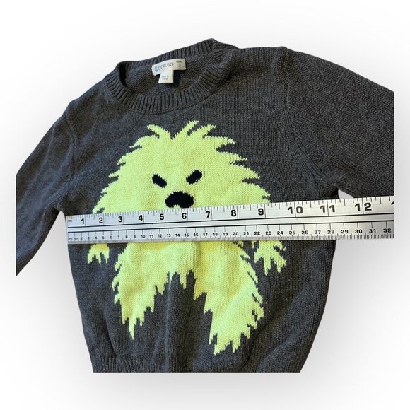 Crewcuts by JCrew Kids Gray Sweater with Neon Glow In Dark Monster Boys Size 3T - Picture 9 of 13